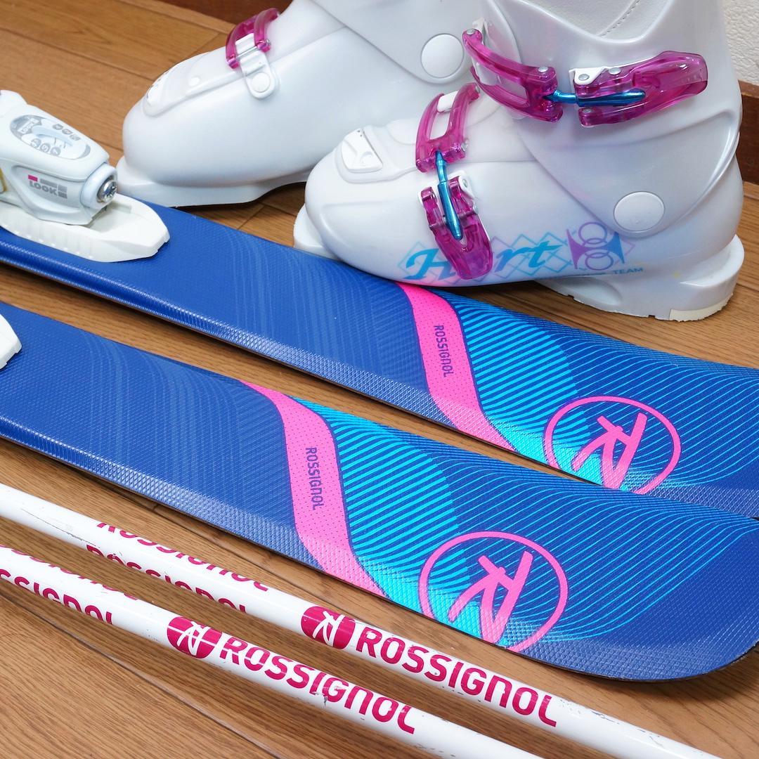 メンテ済 116cm 靴21cm ROSSIGNOL スキーセット