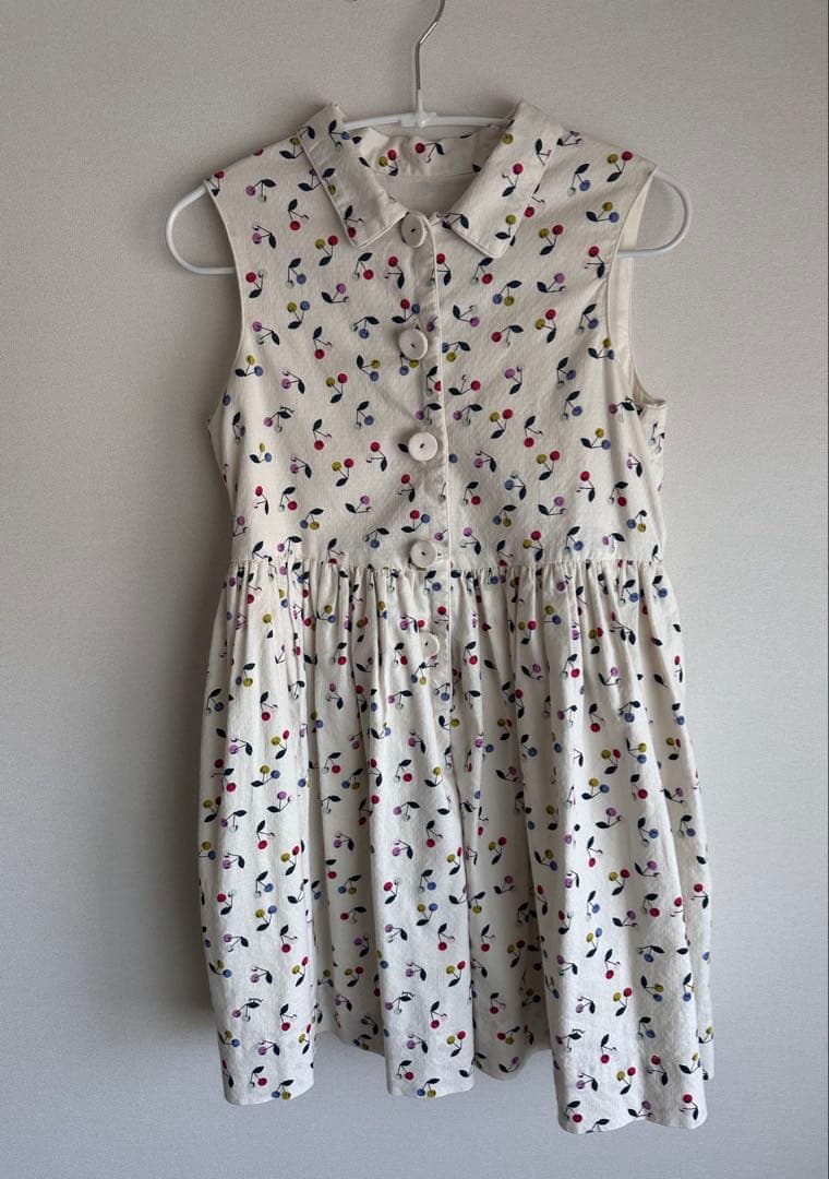 Bonpoint フルーツ柄 ノースリーブワンピース 6A クリーニング済