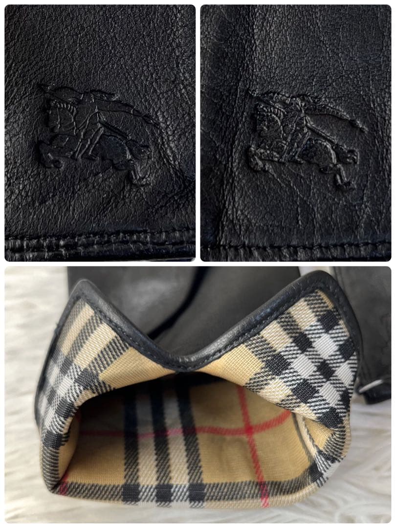 【新品未使用】希少　バーバリー　裏地ノバチェック　ラムレザー　グローブ　手袋