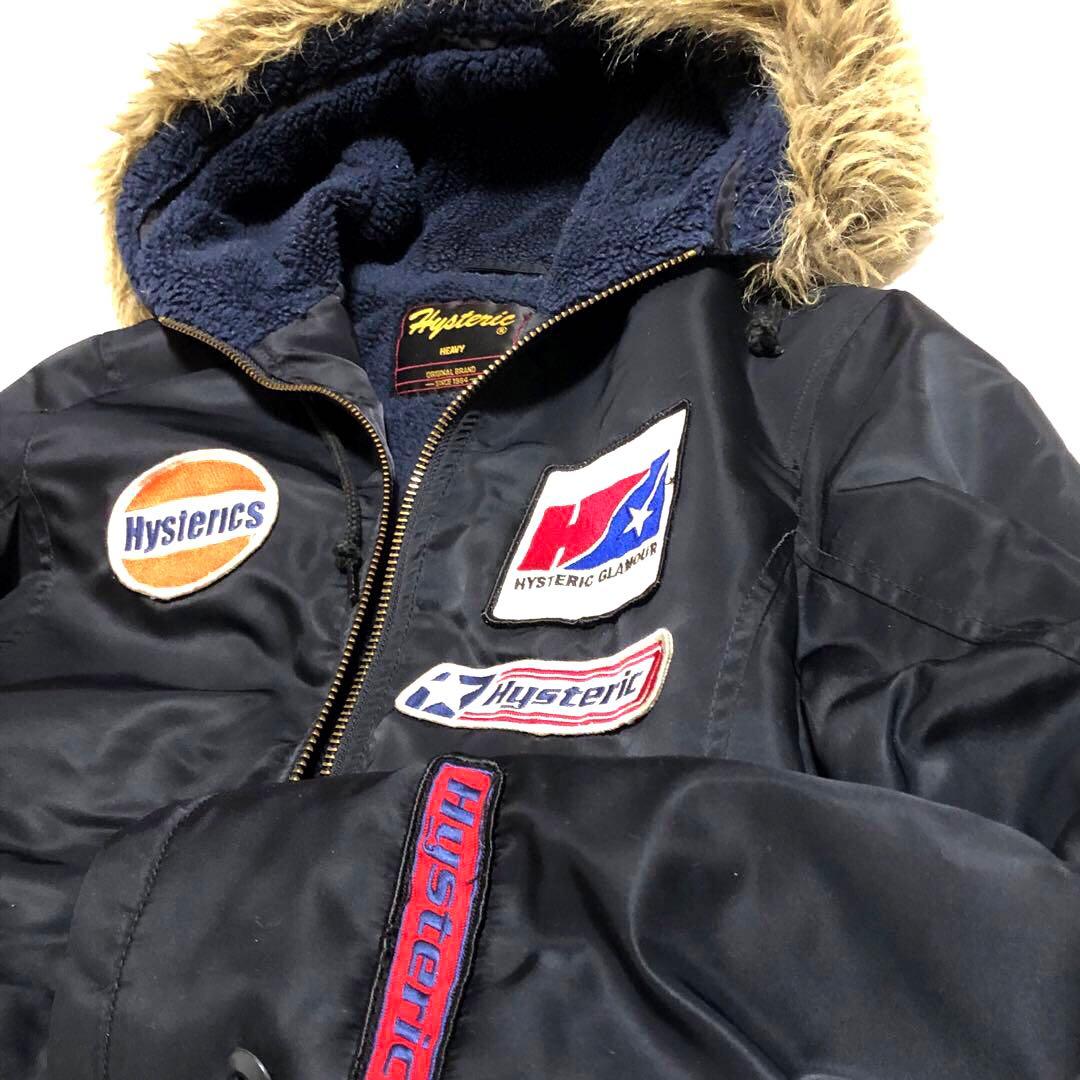 ヒステリックグラマー 初期ヒスY2Kミリタリーフライトジャケット 黒 ワッペン