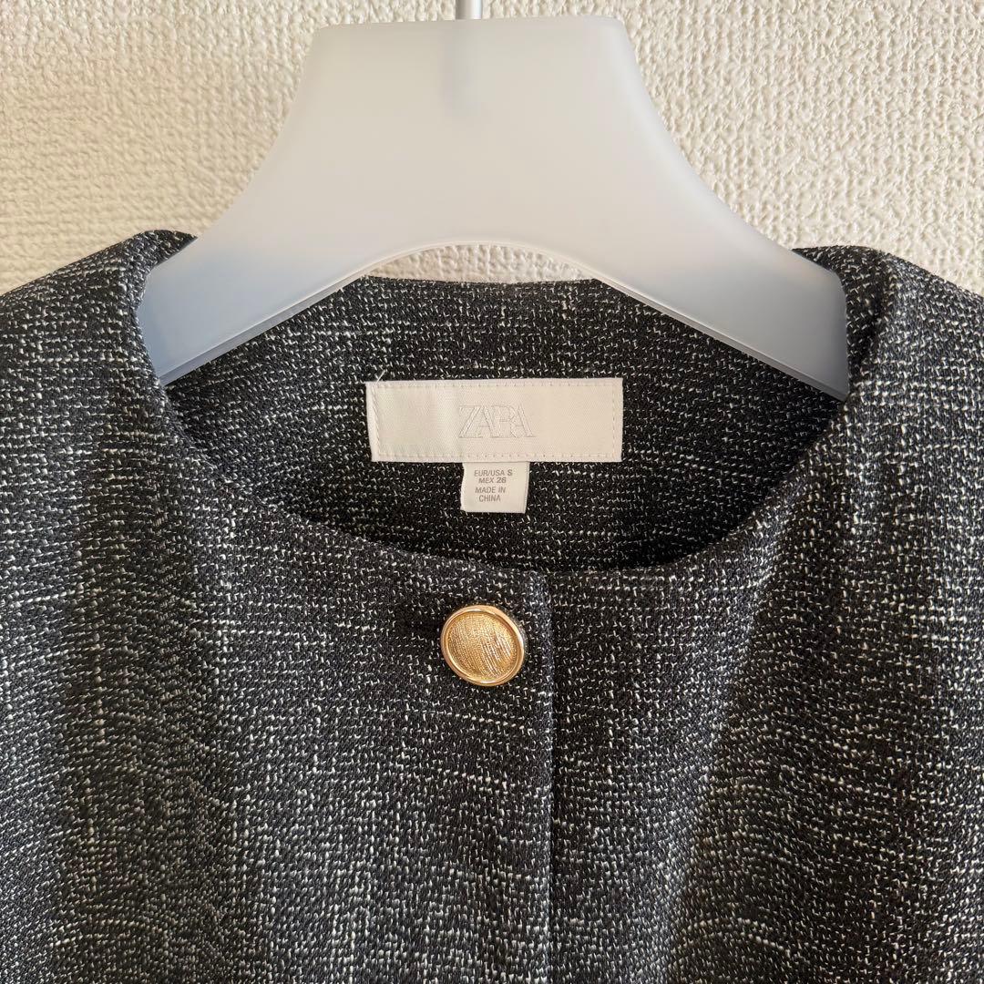 美品　ZARA メランジショートブレザー
