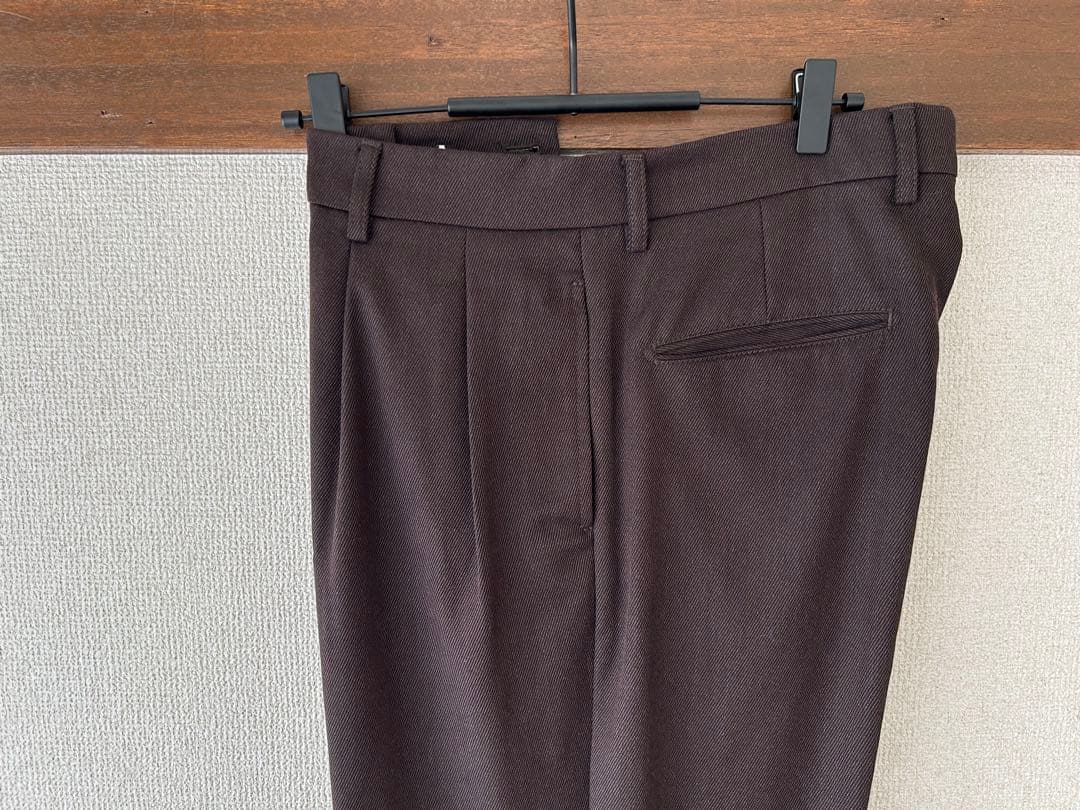 【BERWICH（ベルウィッチ）】LUCANO2Pウールブラウンワイドスラックス