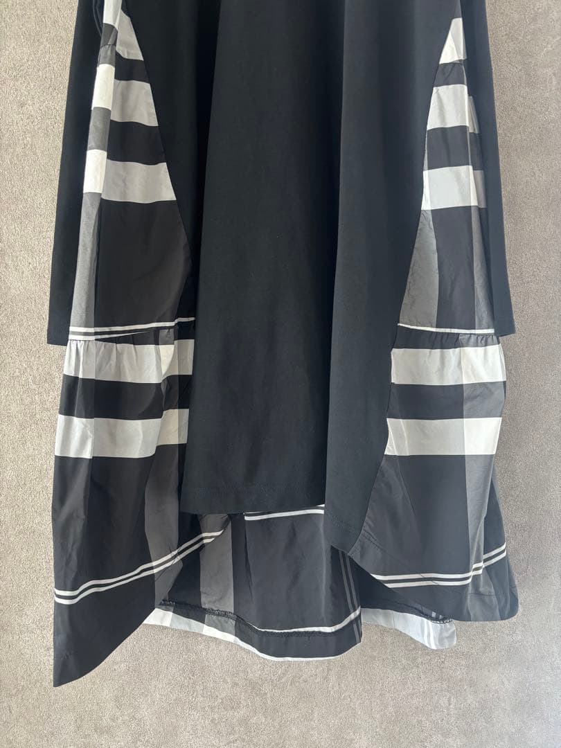 【美品】ビアズリー　後ろタフタビッグチェックチュニックワンピース　ブラック　F