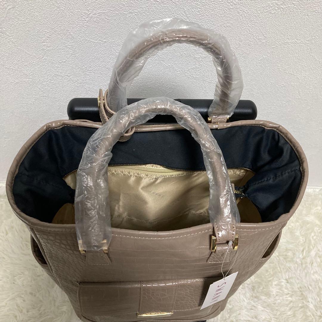 【新品未使用】スワニー SWANYトートキャリー　クロコ型押　４輪　Lサイズ