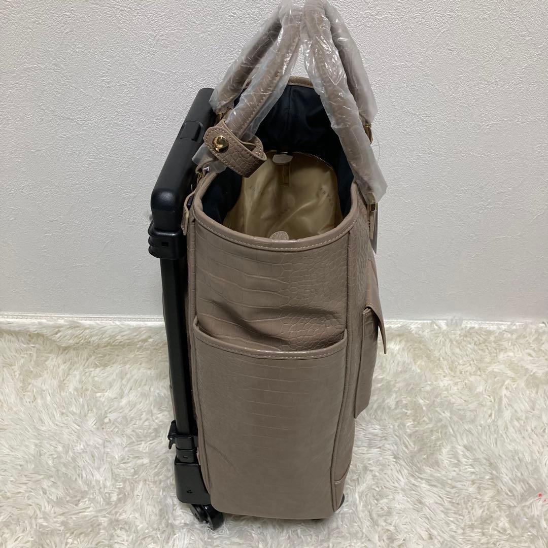 【新品未使用】スワニー SWANYトートキャリー　クロコ型押　４輪　Lサイズ