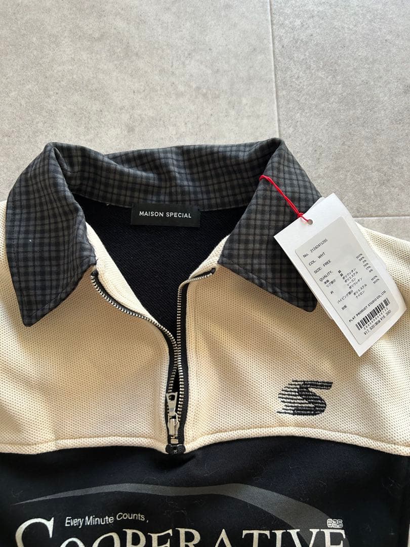 MAISON SPECIAL ジップアップ トレーナー