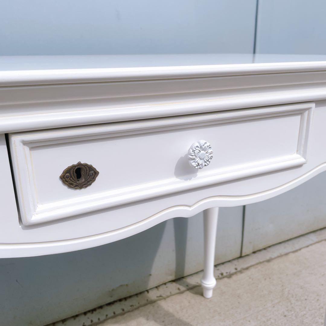 【訳あり未使用】姫系 イギリスアンティーク調デスク ドレッサー 彫刻家具