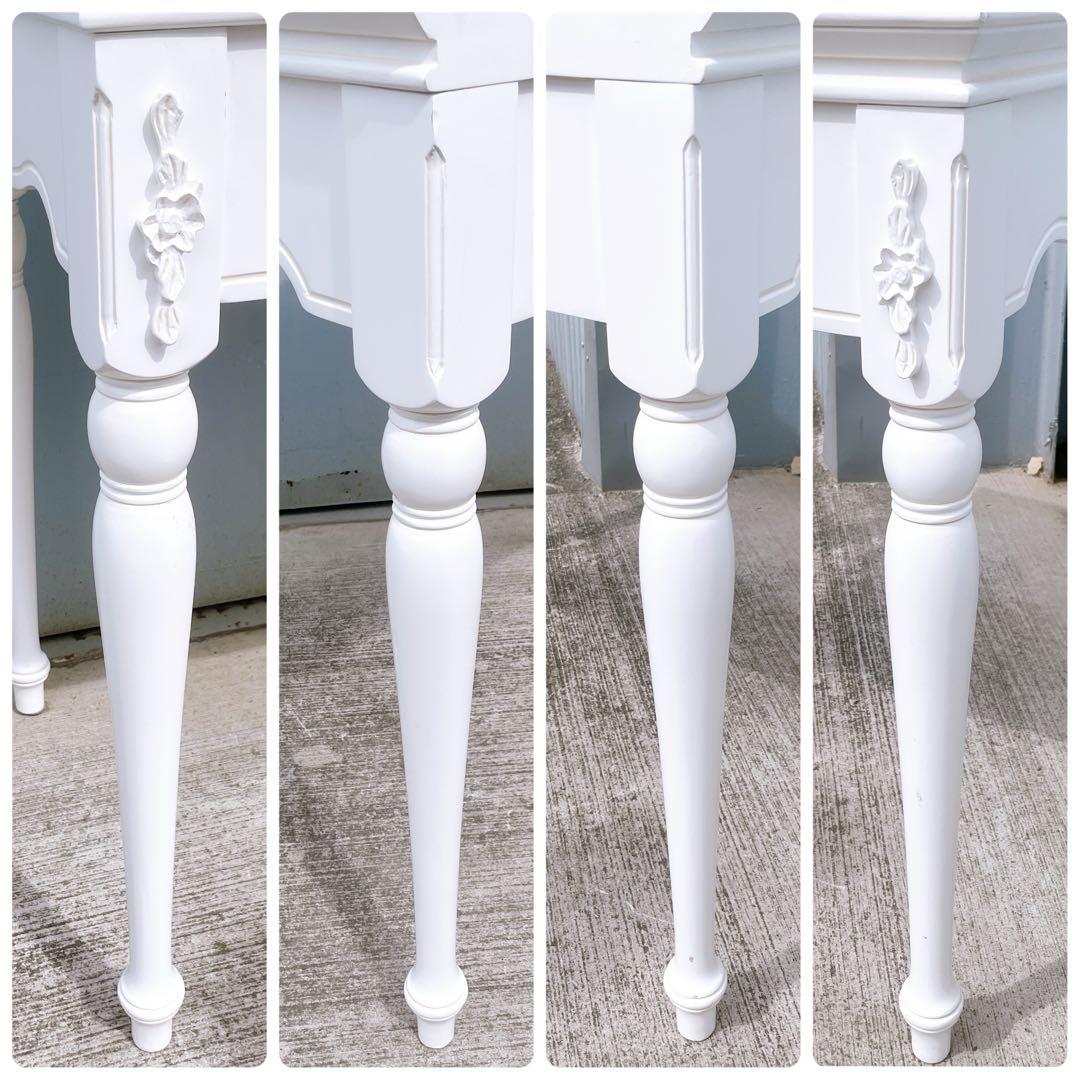 【訳あり未使用】姫系 イギリスアンティーク調デスク ドレッサー 彫刻家具