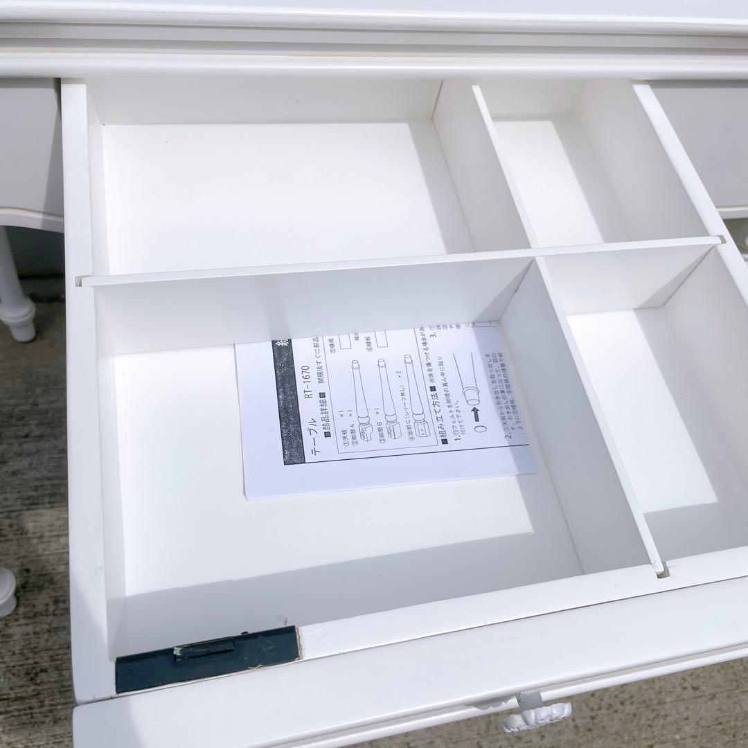 【訳あり未使用】姫系 イギリスアンティーク調デスク ドレッサー 彫刻家具