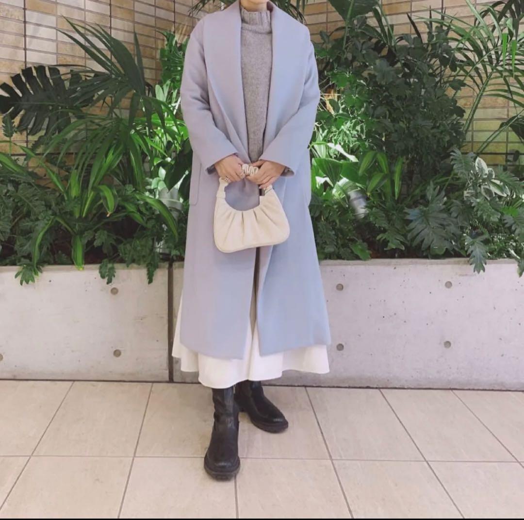 アルアバイル　ネイビー ロングコート ベルト付き