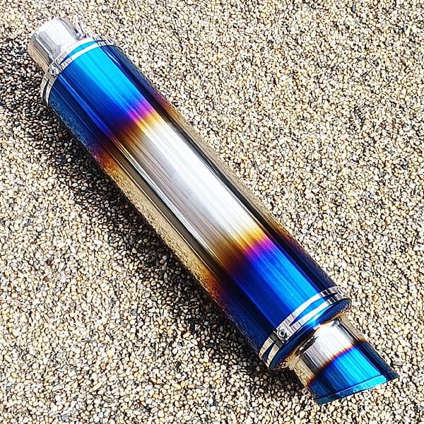 [S605] スリップオン マフラー サイレンサー 60.5 チタン焼き風