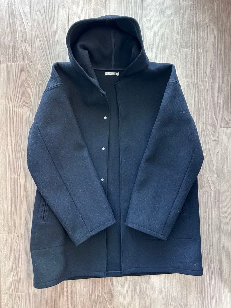 ジャケット・アウター AURALEE HEAVY MELTON HOODED COAT size4