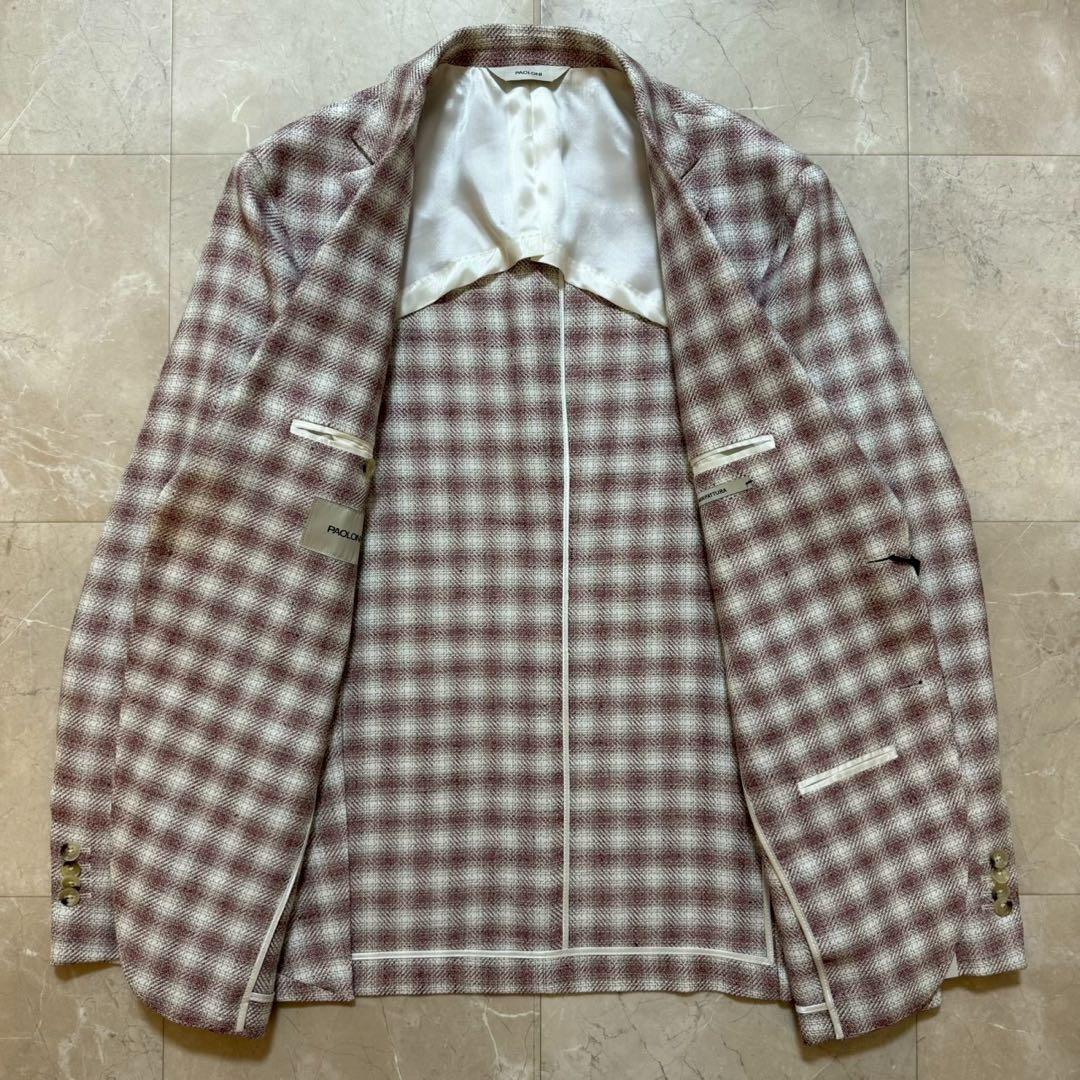未使用タグ付き PAOLONI リネンコットン チェック 52