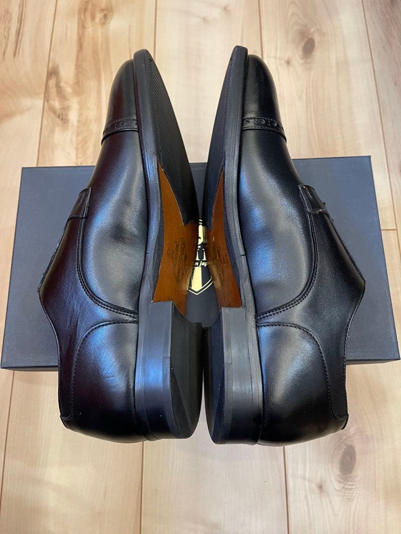 日本製新品GERMINALジェルミナル 黒外羽根ストレートチップ　UK8