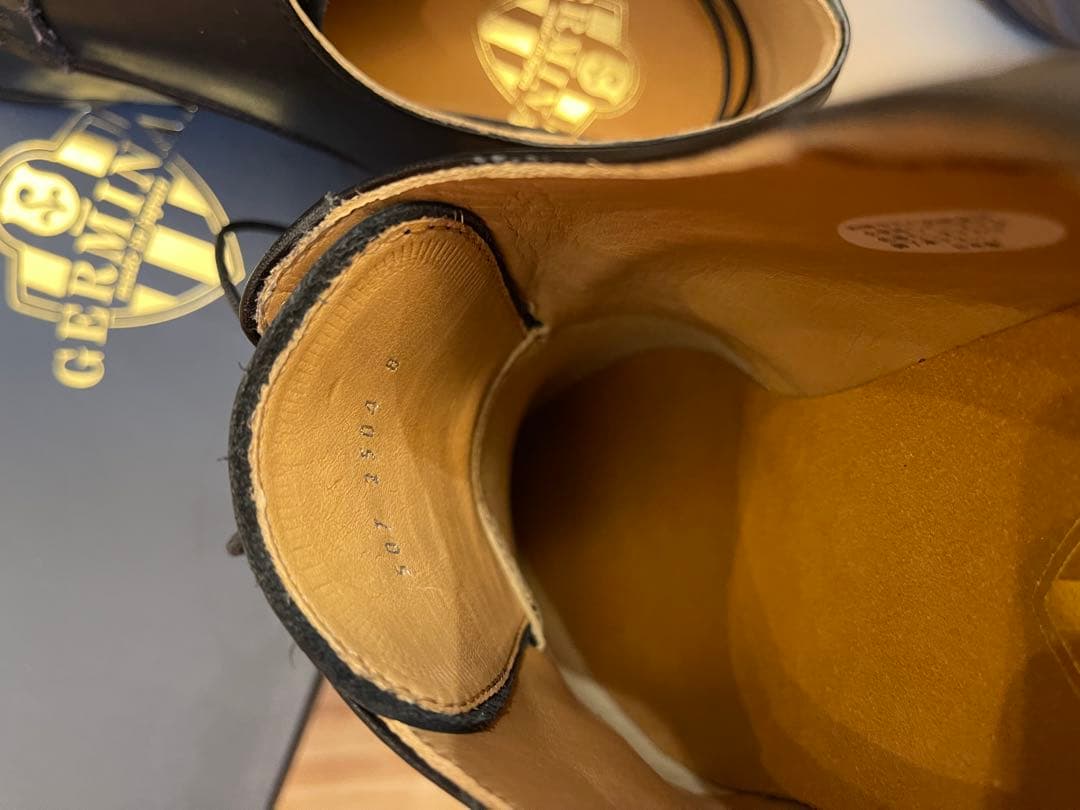 日本製新品GERMINALジェルミナル 黒外羽根ストレートチップ　UK8