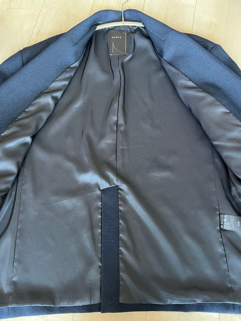 【美品】Noble ネイビー テーラードジャケット オーバーサイズ