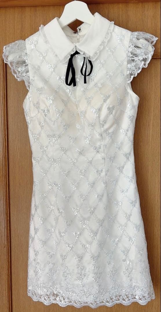 ローブドフルール パール ドレス ホワイト M キャバドレス