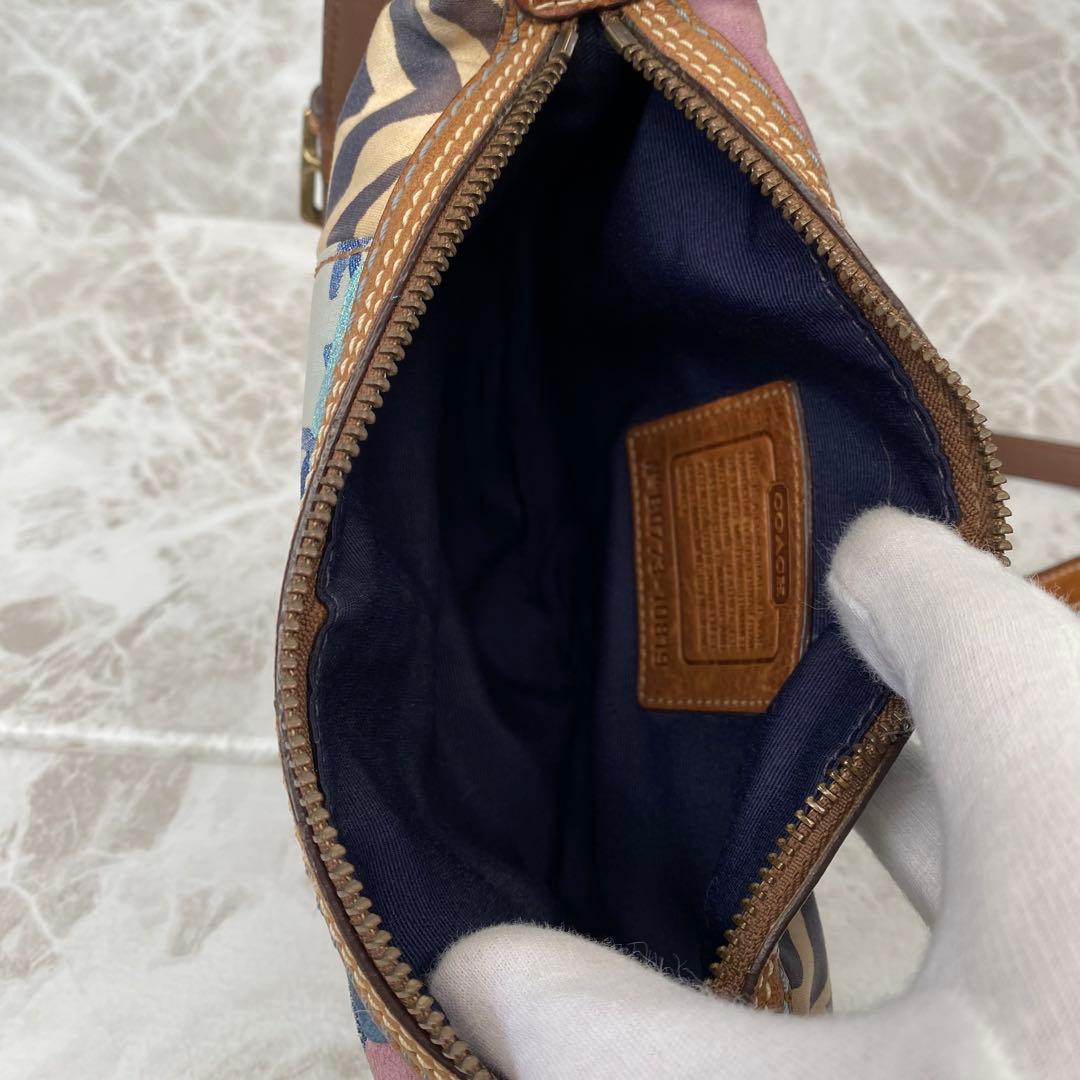 COACH コーチ パッチワーク デニム ショルダーバッグ