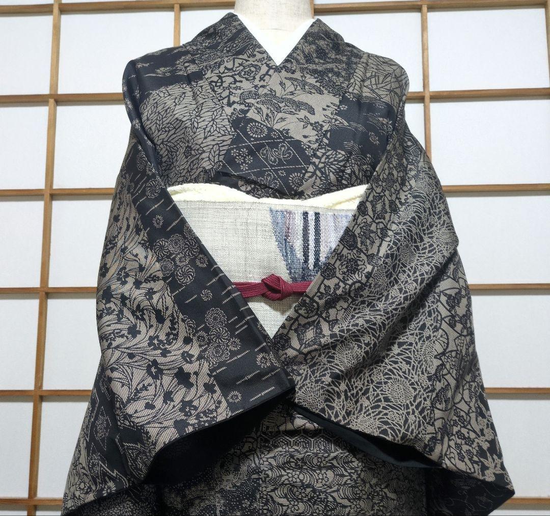 美品 型染 大島紬 丈162 裄68