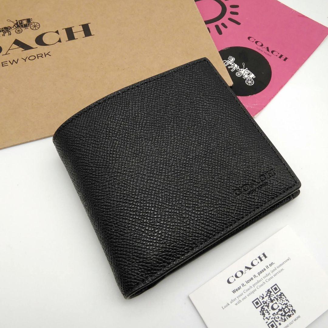 新作　新品　COACH　折り財布　メンズ　人気の小銭入れ付き