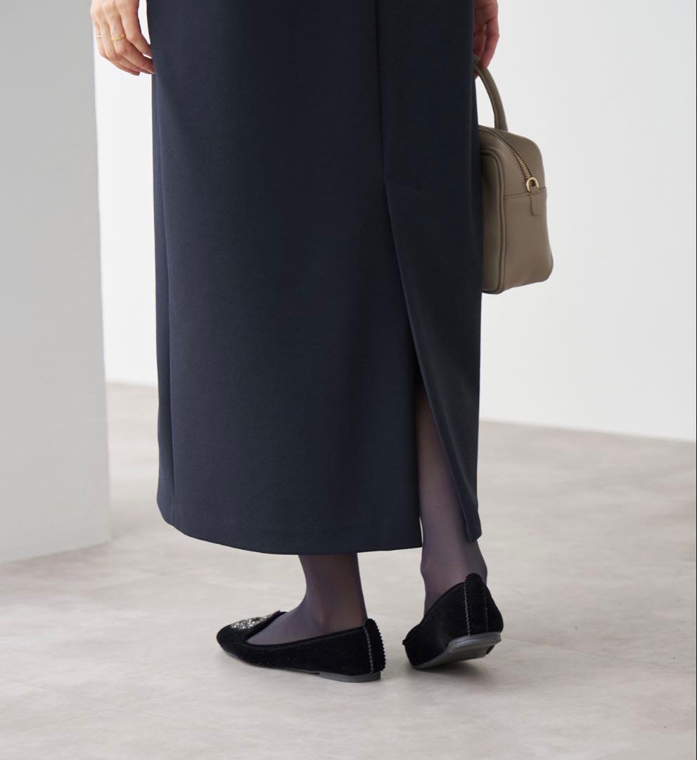 イエナ　IENA タックスリーブワンピース　フォーマル　ワンピース　ネイビー　入