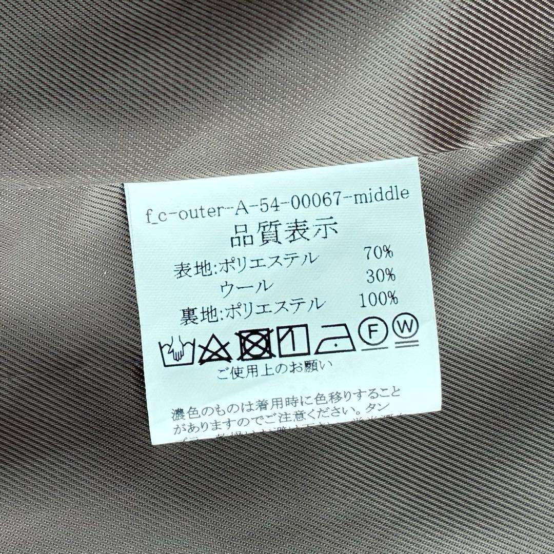 ファシル FASHIRU ウール混 ステンカラーコート 千鳥柄 ロングコート