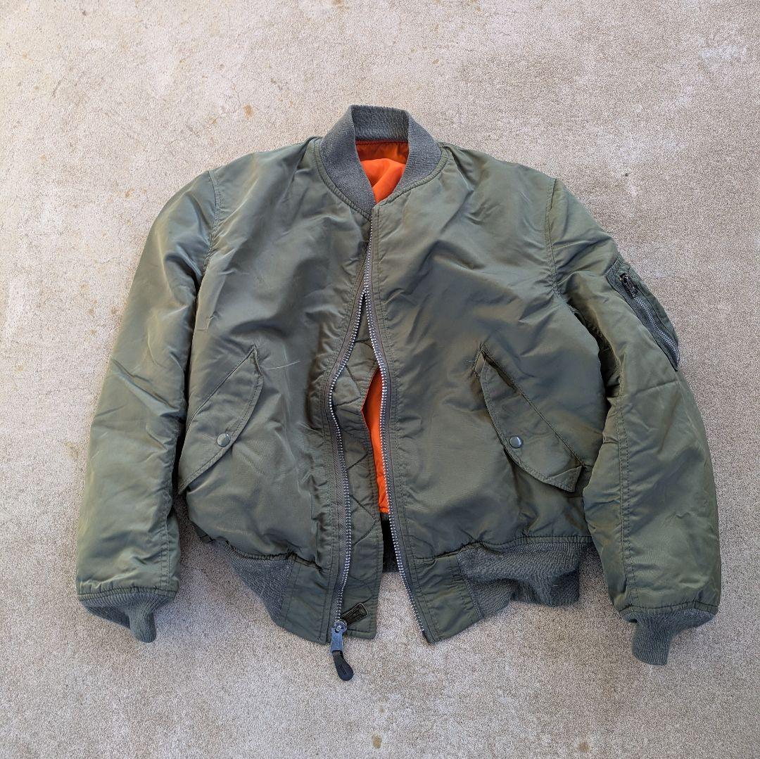 ALPHAMA-1フライトジャケット80sUSA製 3本タグ ※ポケット破れ有り
