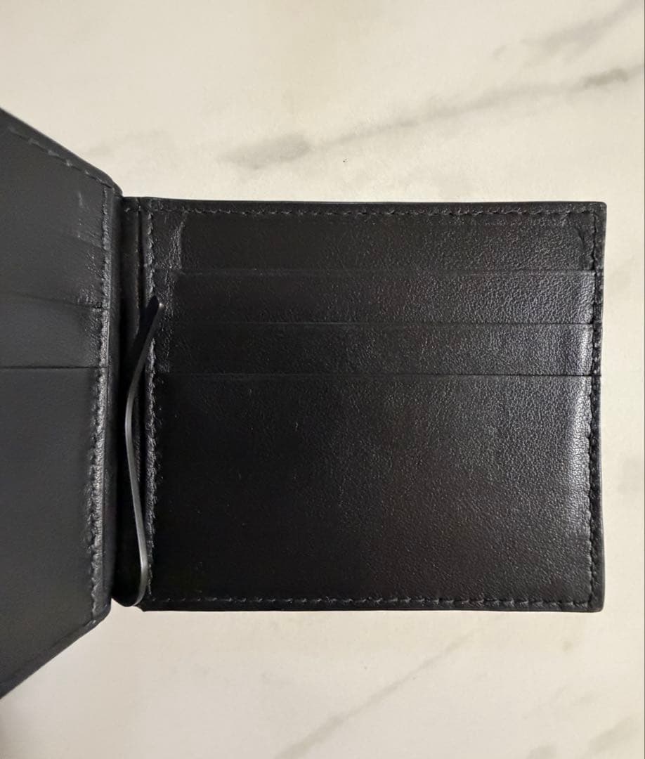 美品 Bottega Veneta イントレチャート マネークリップ ブラック