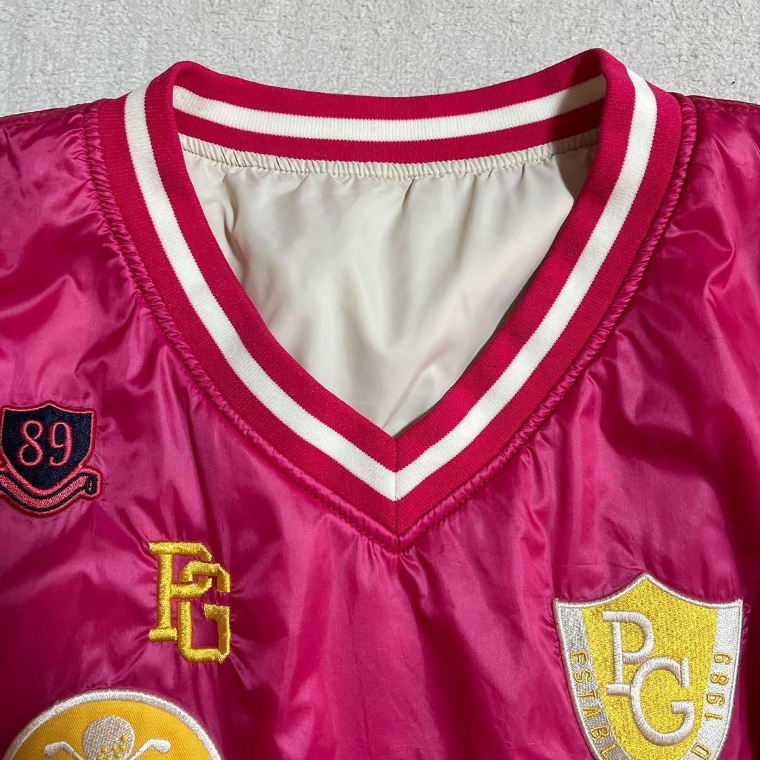 パーリーゲイツ　リバーシブル　4way　中綿　スニード　ベスト　ピンク　L