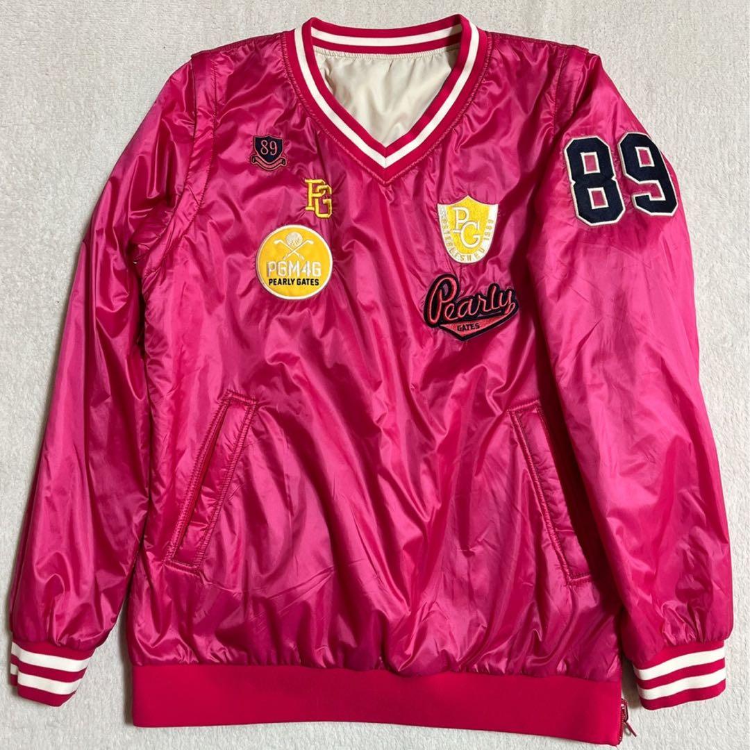 パーリーゲイツ　リバーシブル　4way　中綿　スニード　ベスト　ピンク　L