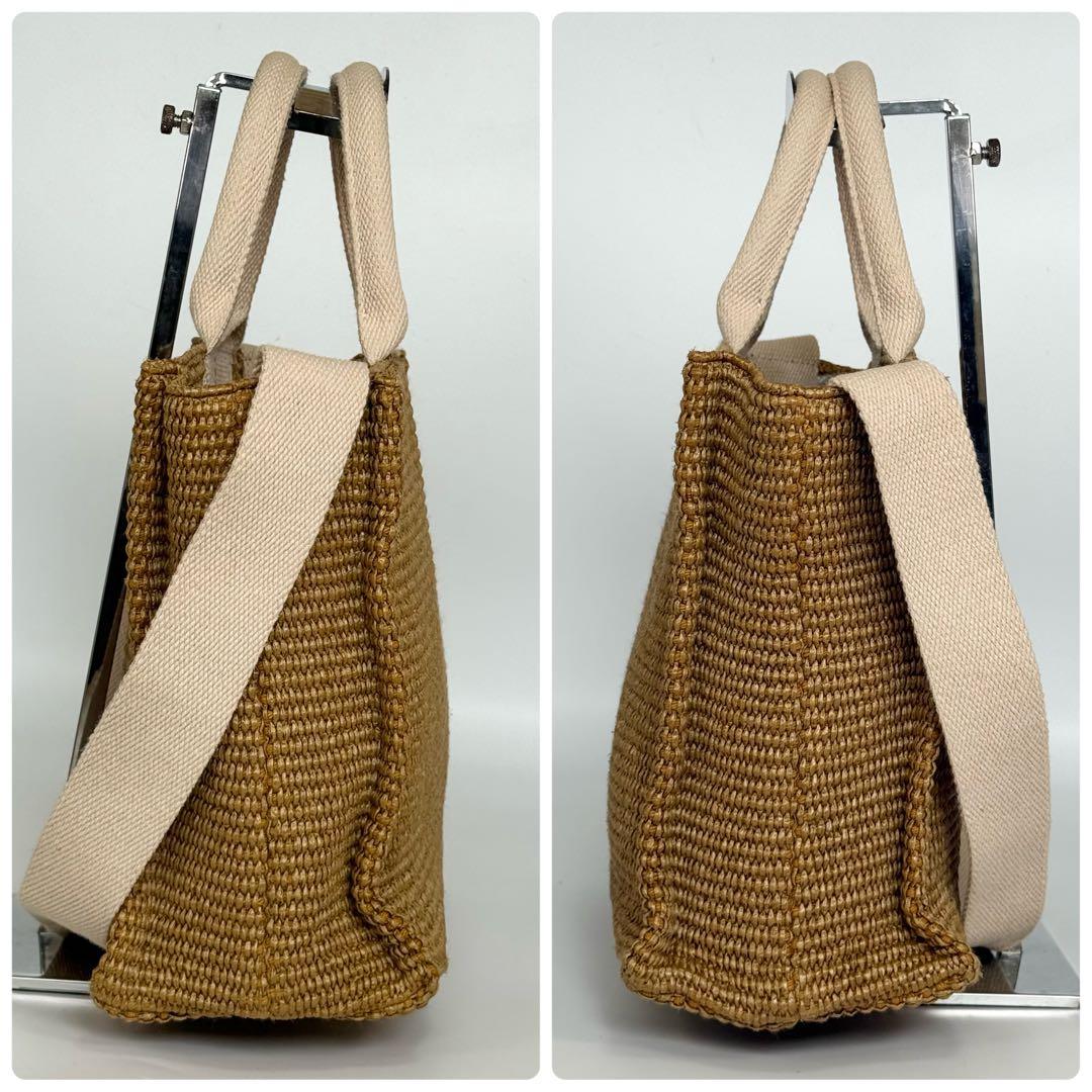 人気　MARNI マルニ　ラフィア　エフェクト　スモール　トートバッグ　ストロー