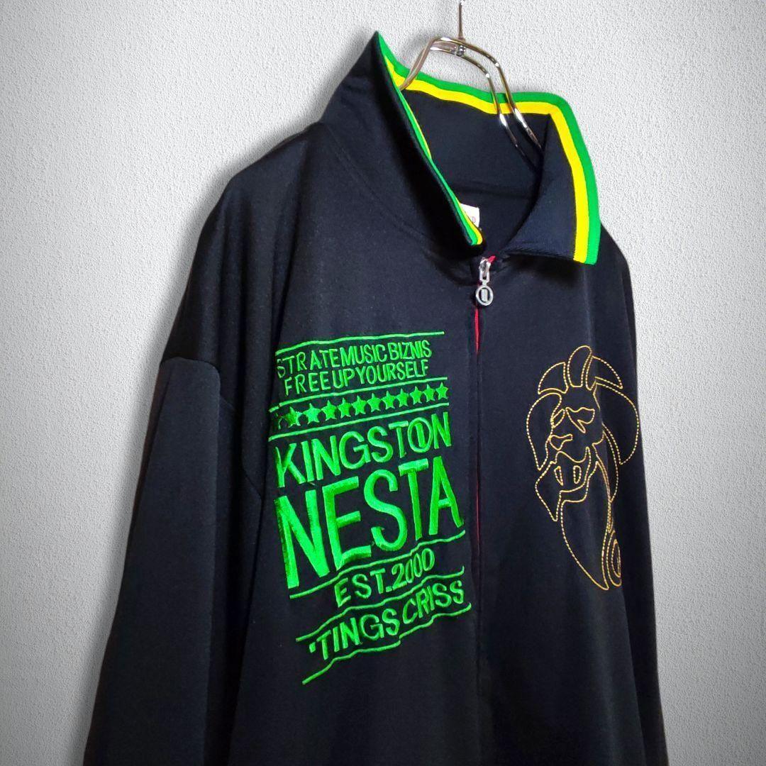 古着　トラックジャケット　NESTA　ネスタ　襟付き　刺繍　ビッグシルエット