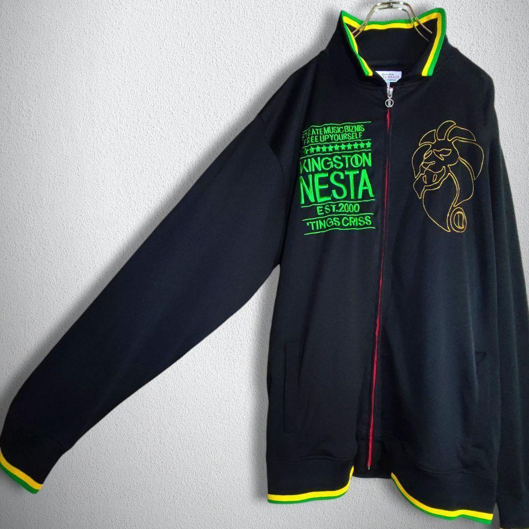 古着　トラックジャケット　NESTA　ネスタ　襟付き　刺繍　ビッグシルエット