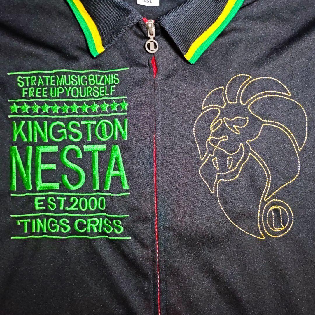 古着　トラックジャケット　NESTA　ネスタ　襟付き　刺繍　ビッグシルエット