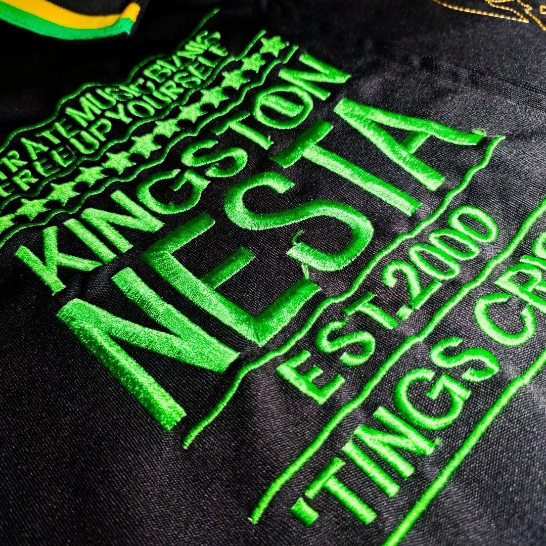 古着　トラックジャケット　NESTA　ネスタ　襟付き　刺繍　ビッグシルエット