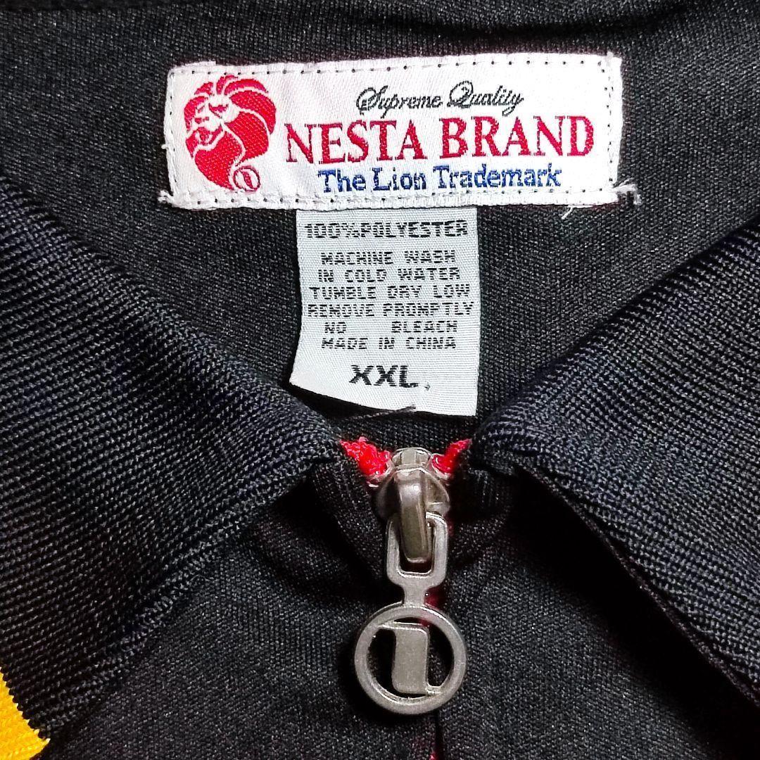 古着　トラックジャケット　NESTA　ネスタ　襟付き　刺繍　ビッグシルエット