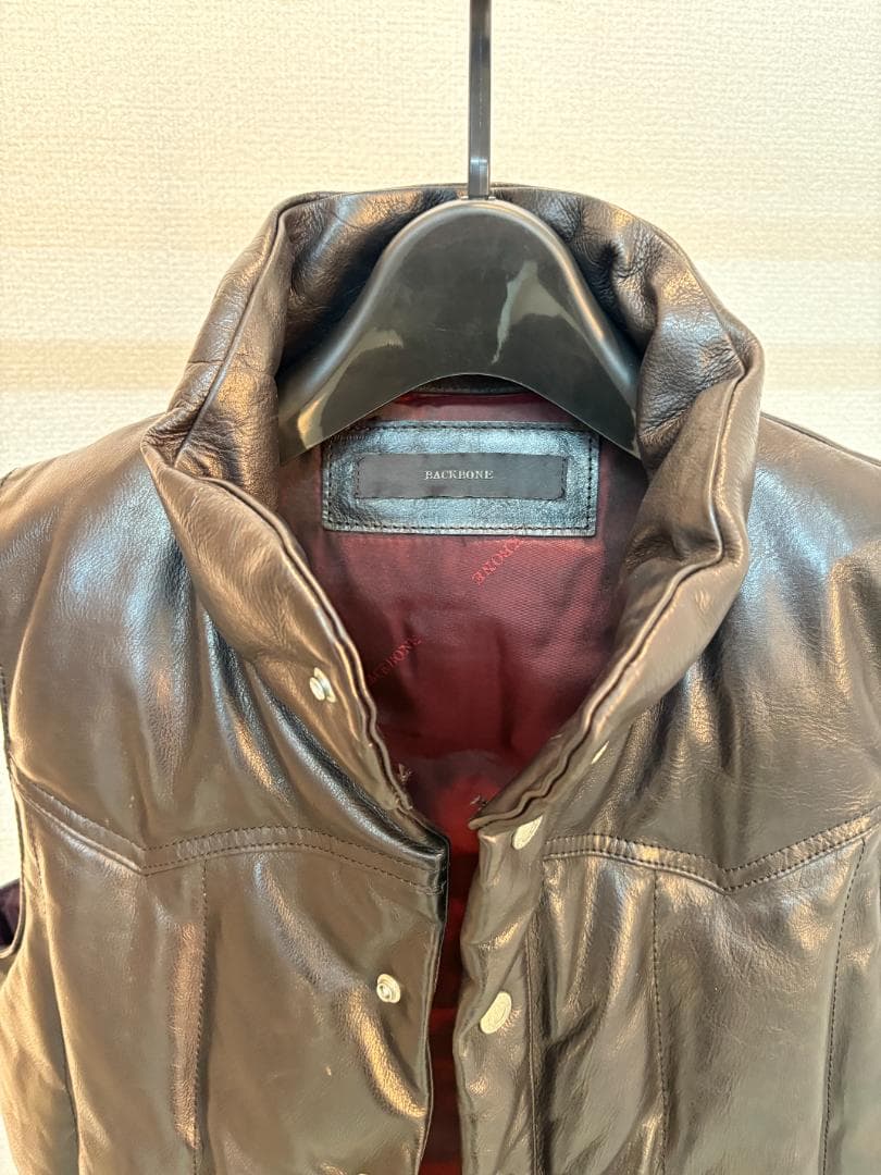 BACKBONE バックボーン レザーダウンベスト M