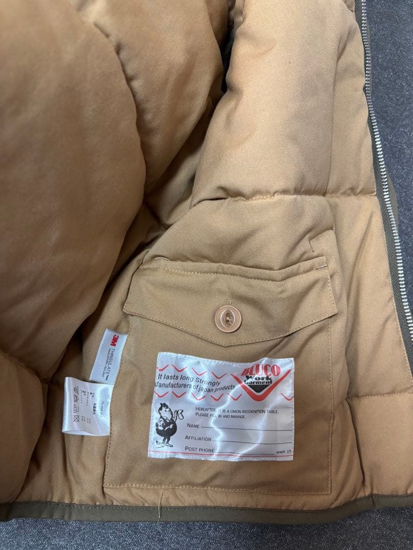 専用-値下げ Bluco workgarment ダウンベスト L