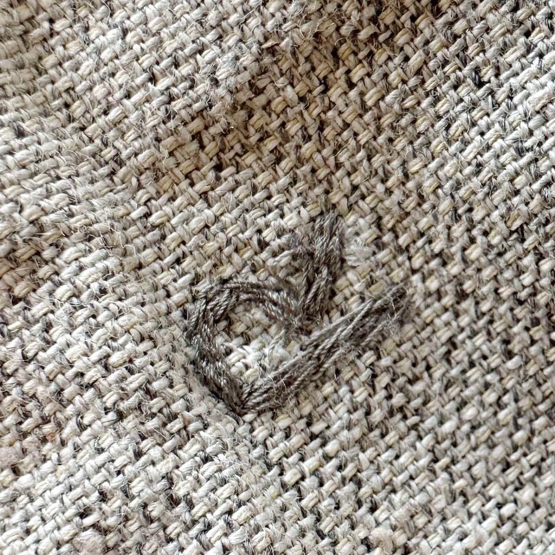 45R【コットン100%•ツイード×花柄】ダブルブレスト＆ノーカラー•ジャケット