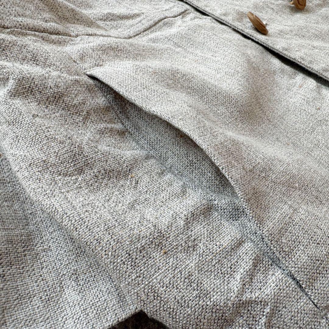 45R【コットン100%•ツイード×花柄】ダブルブレスト＆ノーカラー•ジャケット