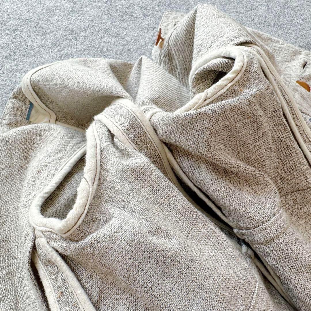 45R【コットン100%•ツイード×花柄】ダブルブレスト＆ノーカラー•ジャケット