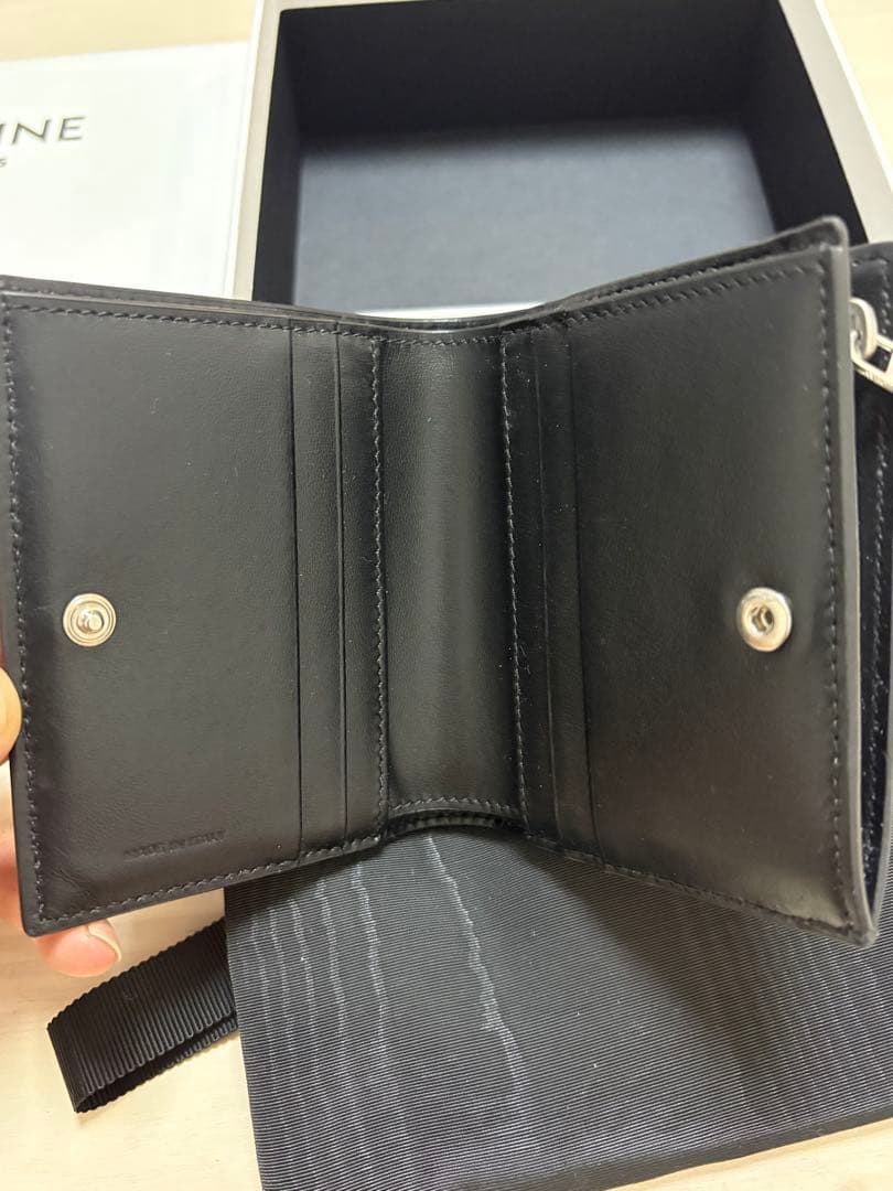 m様　CELINE コンパクトウォレット ブラック　キャッシュレス最適
