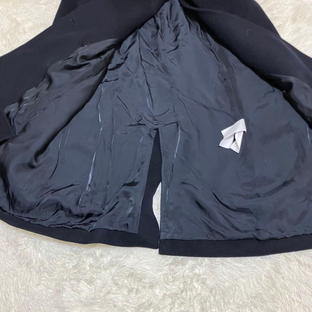 美品 23区 大きいサイズ 44 フーデットコート ウール アンゴラ ネイビー