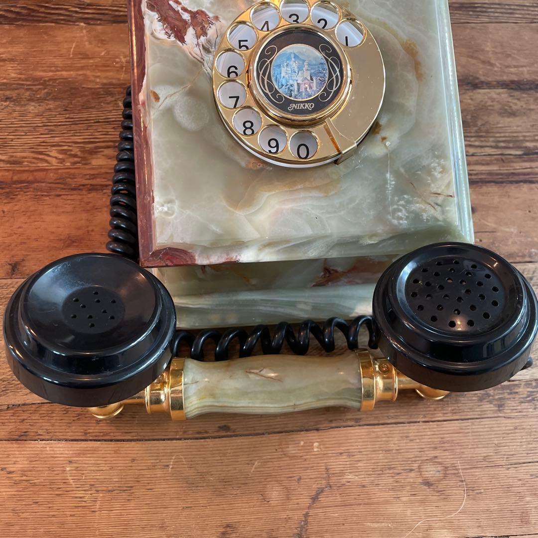 【美品】アンティーク大理石固定電話 1980年7月製 NIKKO 日興電機製作所