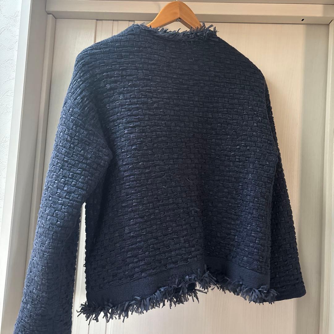 2023 IENA イエナ ツイードニットジャケット　ネイビー