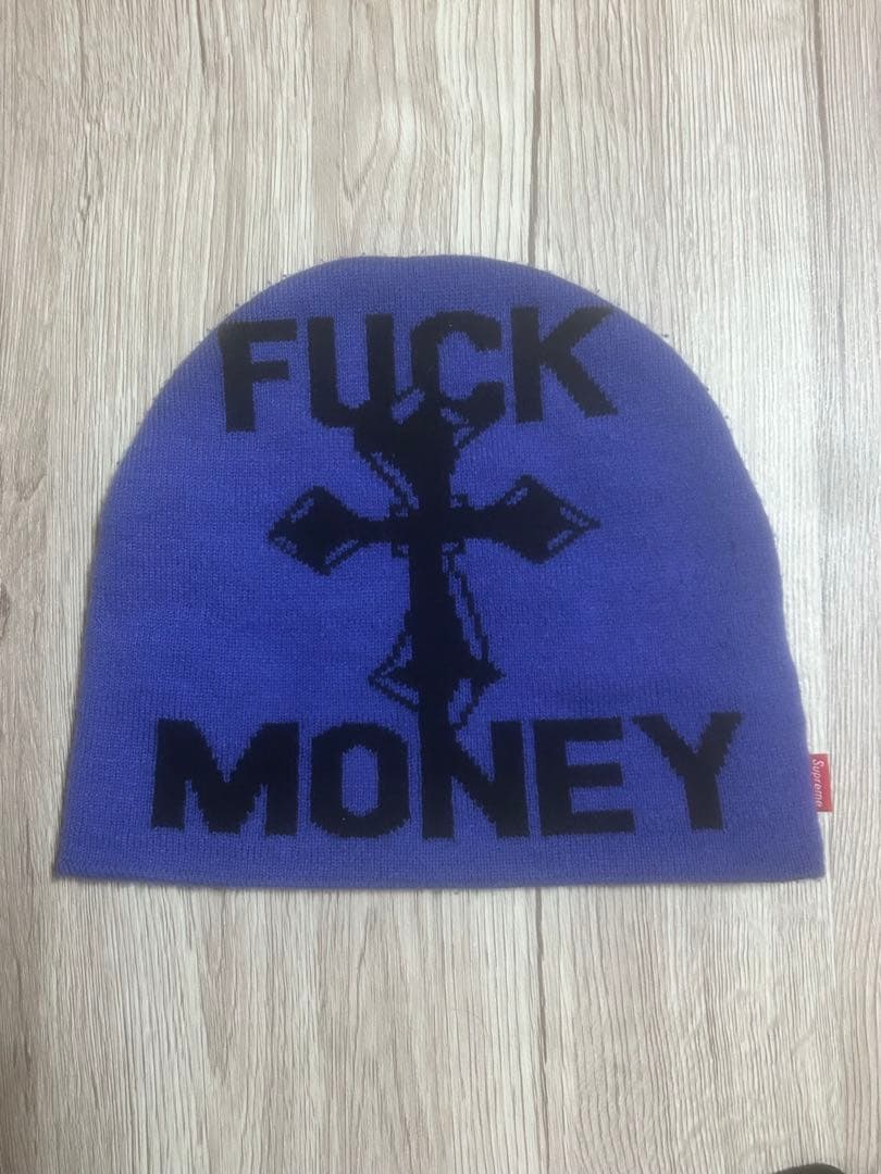 Supreme 紫色 ビーニー FUCK MONEY punkandyo fti