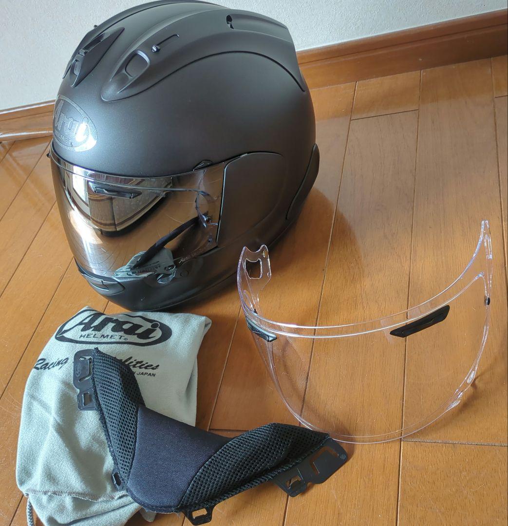 Arai RX-7 フルフェイス M マットブラック 純正、ミラーシールド付