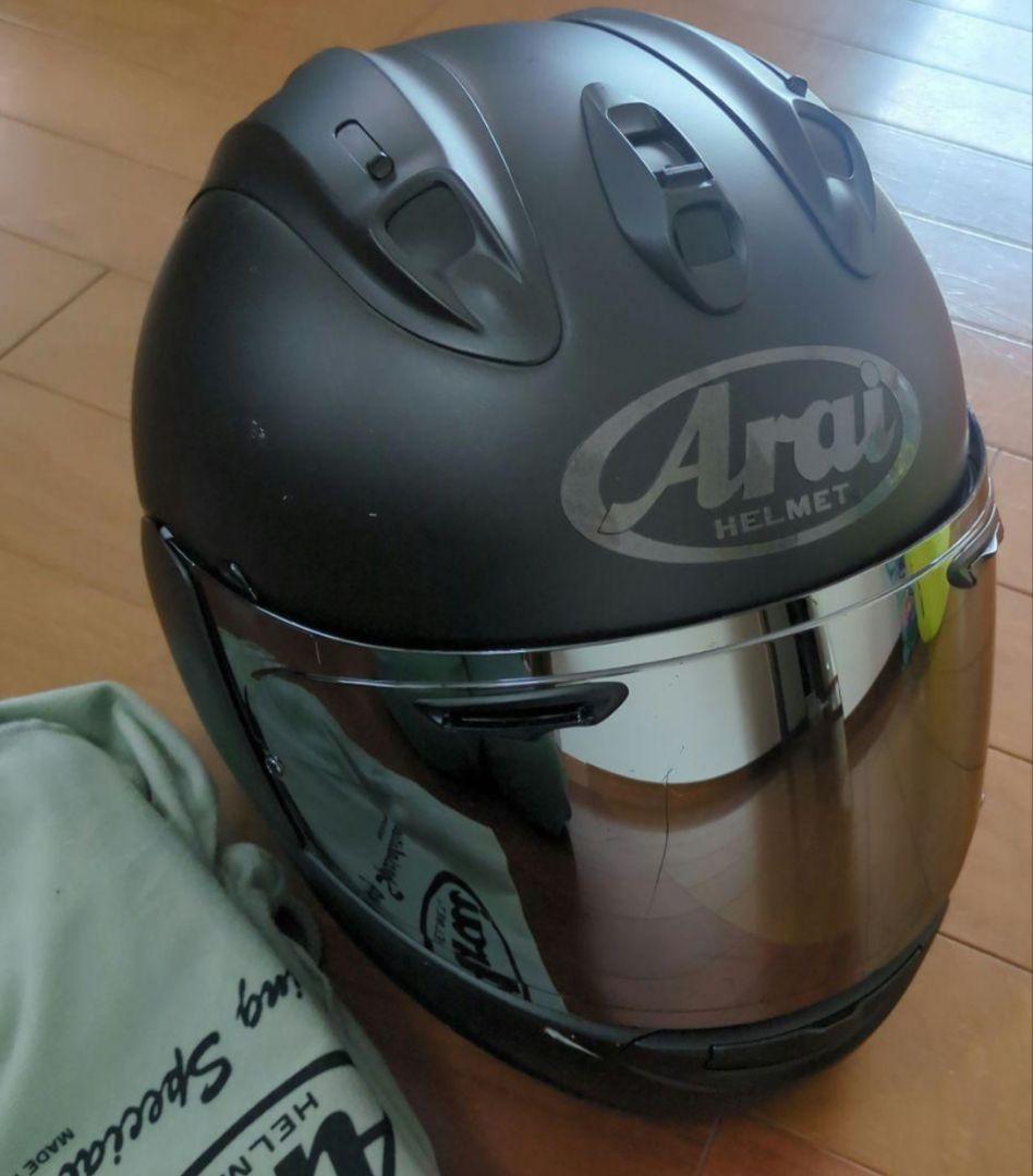 Arai RX-7 フルフェイス M マットブラック 純正、ミラーシールド付