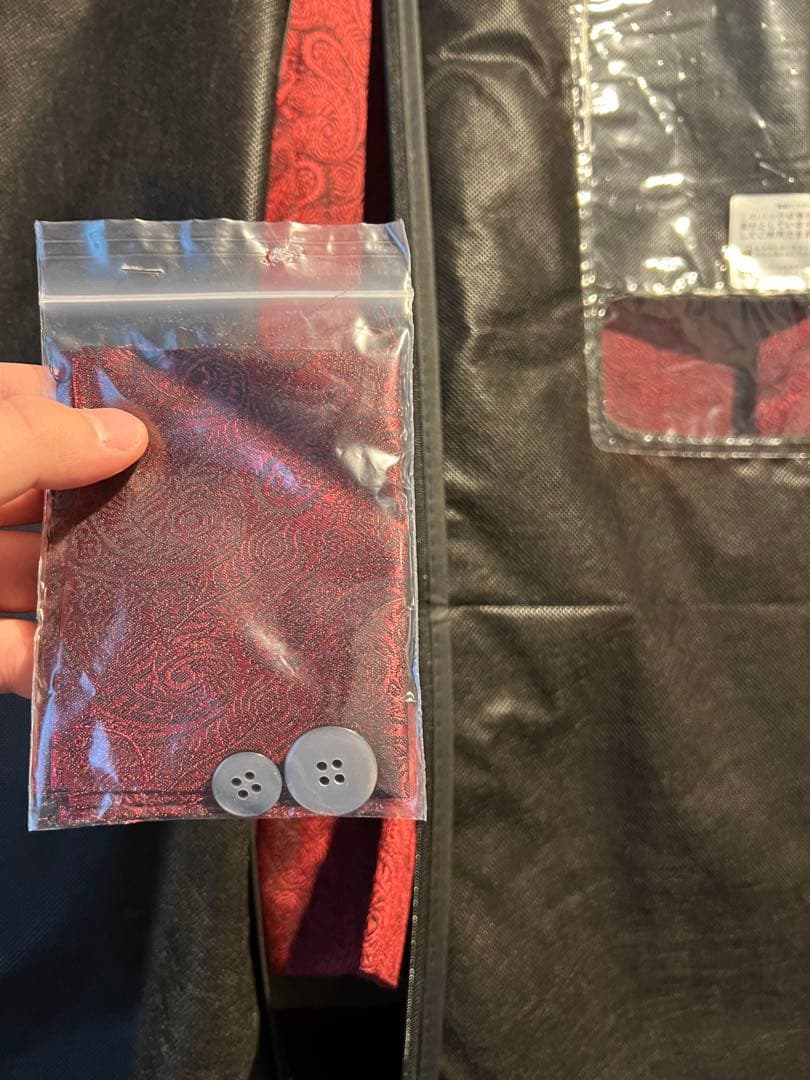 ペイズリー柄オーダーメイドスーツセット　ワインレッド