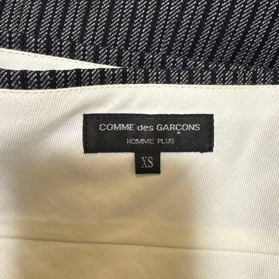 コムデギャルソンオムプリュス グレー プリーツスカート ストライプ柄